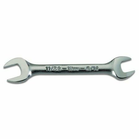 WILLIAMS Open End Wrench, Rounded, 1/2 x 9/16 Inch Opening, Standard JHWOES-1618